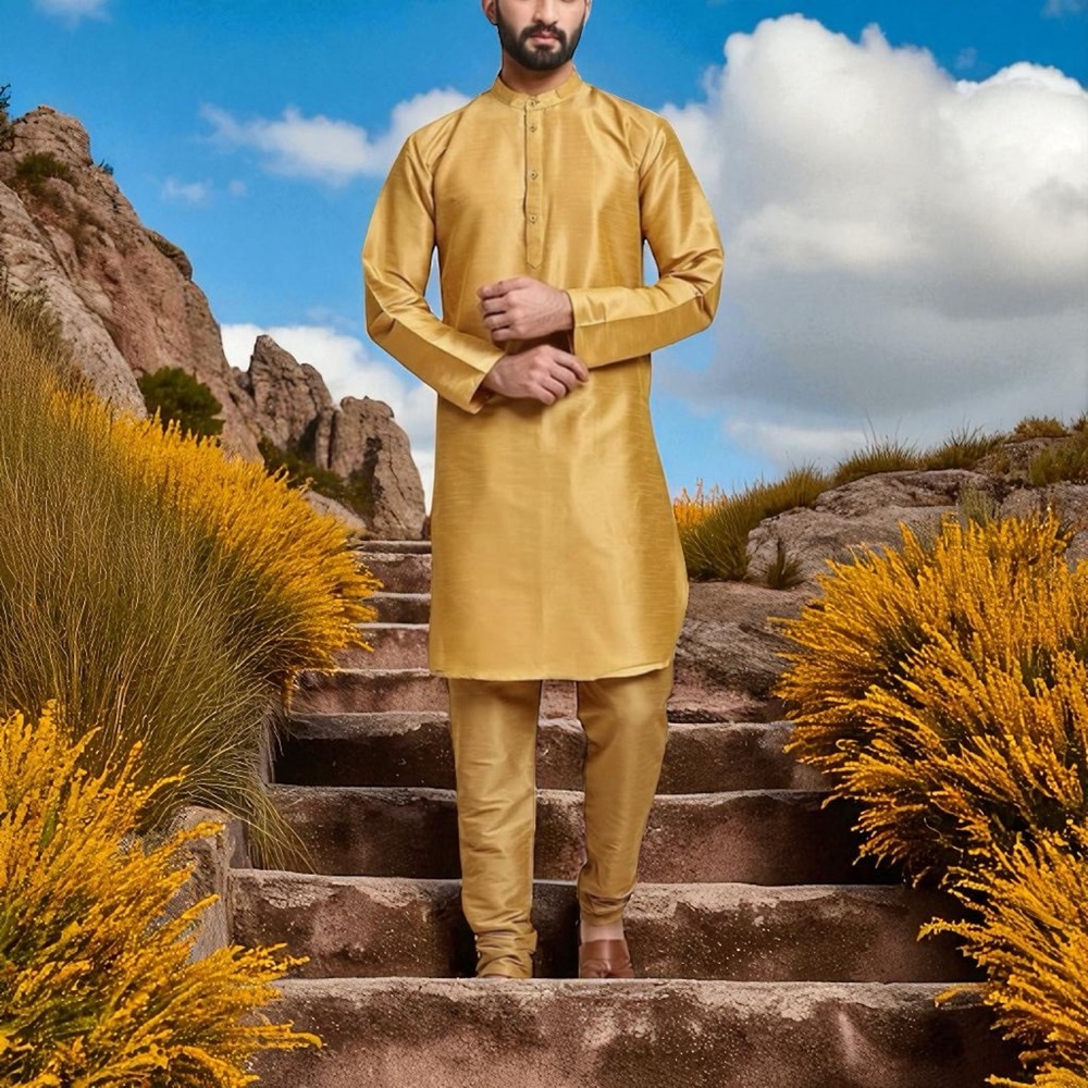 Men's Gold Kurta Set